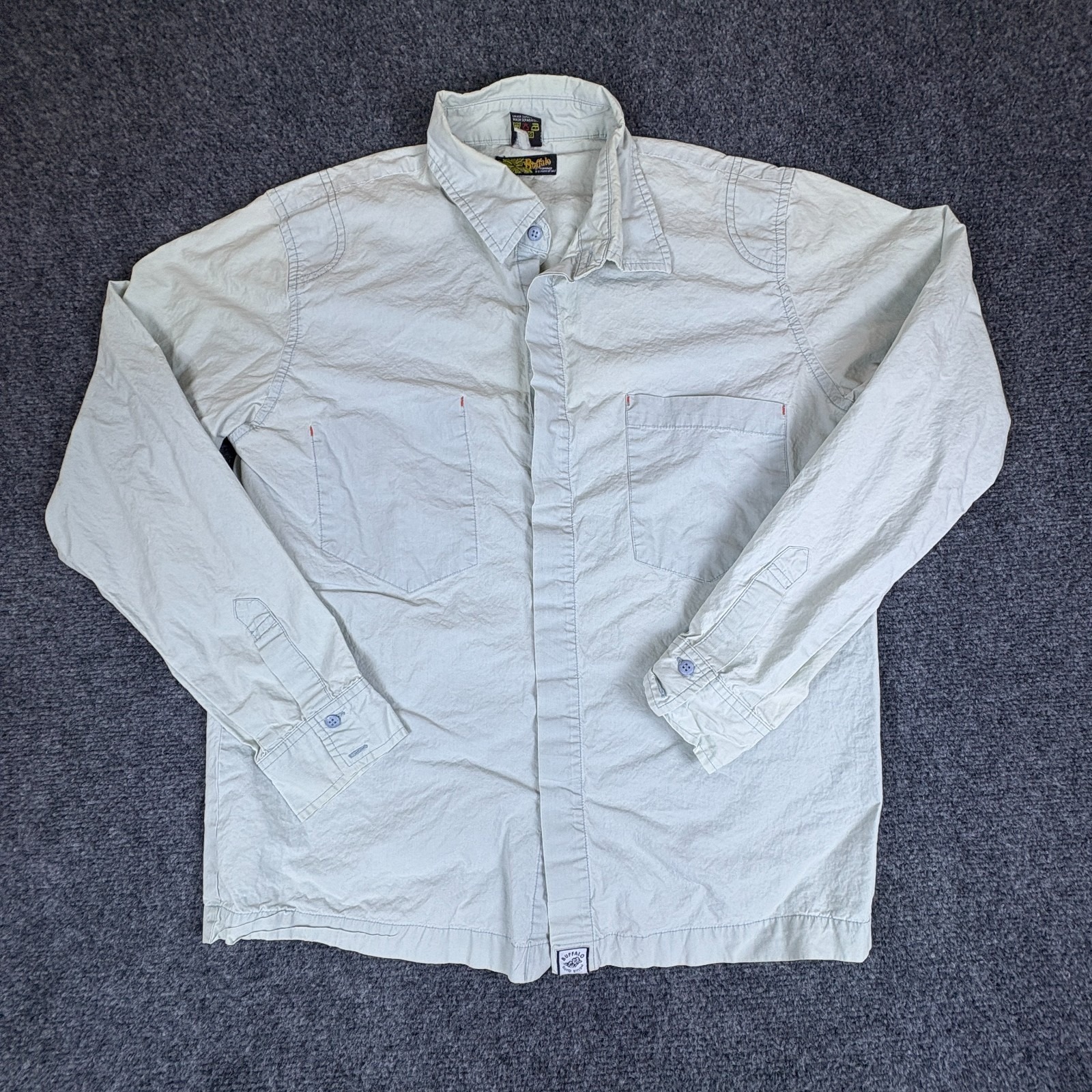 Buffalo Jeans David Bitton Shirt Mens Medium Blue Cotton Utility Button Up